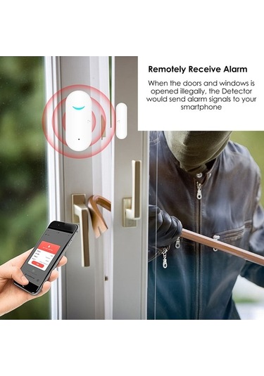 Novahub Alexa & Google Uyumlu Kapı Sensörü, Pilsiz, Beyaz Plastik, Kullanışlı Akıllı Kapı Dedektörü