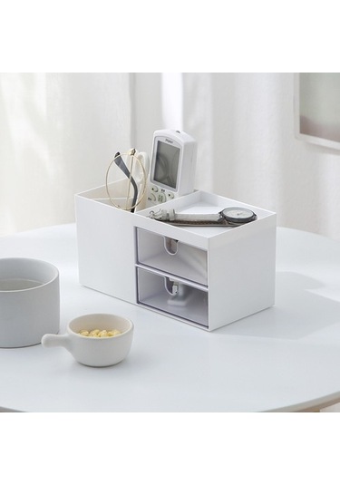 Unimarket Nordic Stil Çok Fonksiyonlu Plastik Kalem Tutucu Masası Organizatör Kozmetik Saklama Kutusu Masaüstü Çekmece Depolama Sundries Organizatör Saklama Kutuları Ve Bidon M3y88l