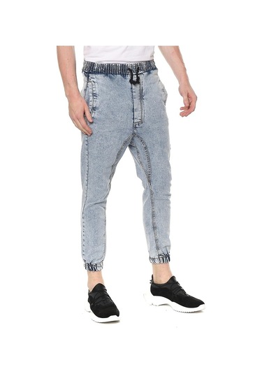 Beli Ve Paçası Lastikli Şalvar Model Erkek Kot Pantolon