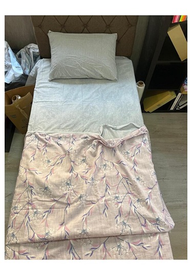 Çiçek Desenli Pembe Ve Mavi Tek Kişilik Nevresim Takımı