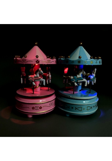 Atlıkarınca Müzik Kutusu Led Işık Renk Değiştiren 4 Atlı Dönen Bebek Müzikal Oyuncak Noel leri Doğum Günü leri Kızlar Çocuklar Çocuklar Kız Arkadaşlar