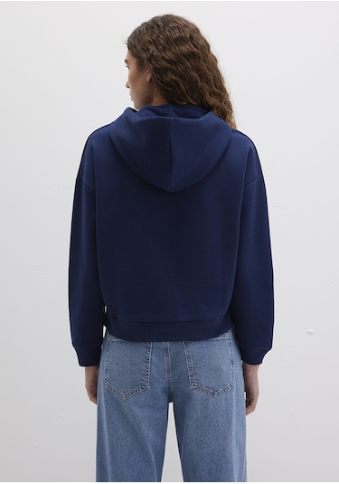 Mavi - Mavi Logo Baskılı Kapüşonlu Lacivert Sweatshirt 168334-704 Lacivert