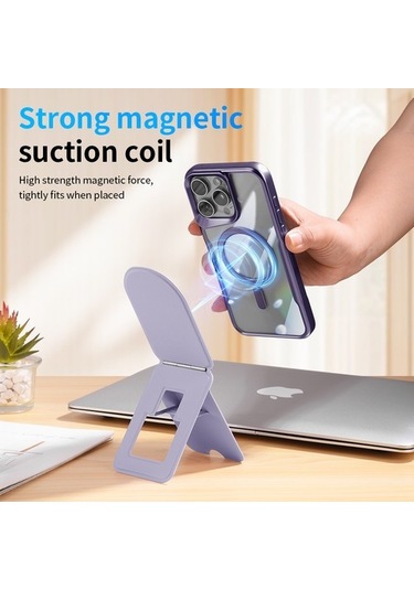 Wisdomselect İphone Uyumlu 13 Pro Max Için Manyetik Kılıf Tpu+pc Telefon Kılıfı Ve Pu Kart Tutucu Çubuğu - Mor / Mor Siyah - Mor Yok Havalandırma Ublsl2