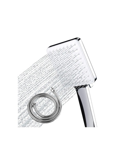 Geeroyoo 1.5 Metre Hortumlu 6 Fonksiyonlu El Tipi Duş Sistemi - Şişirme, Masaj Ve Buhar Modları İle Chrome Kaplama Gümüş