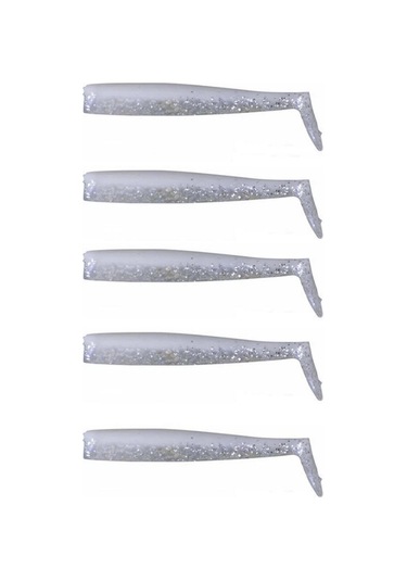 Sandeel Pearl Silver 10cm 7gr Levrek Silikonu 5 Adet