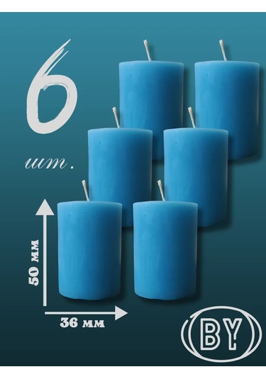 Kandlefo 6'lı Mavi Çay Mumları 330976967 Açık Mavi