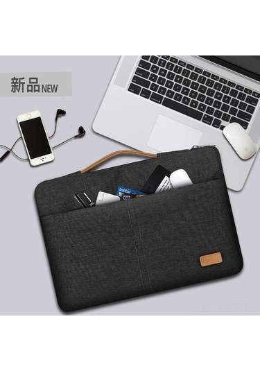 15-15.6 İnç Su Geçirmez Çok Fonksiyonlu Dizüstü Bilgisayar Çantası, Tablet Ve İçin Pratik El Çantası Siyah Siyah