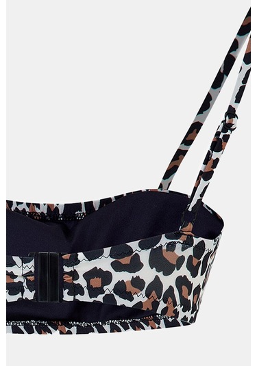 Capetown Leopar Desenli Bralet Çıkarılabilir Pedli Bikini Üst Leopar