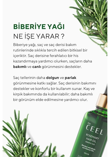 The Ceel Biberiye Saç Yağı Complexi | Biotin, Hint Yağı, Vitamin E 50 ML