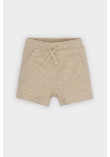 DeFacto Erkek Bebek Beli Lastikli Waffle Şort C2221A525SMBG106 Bej