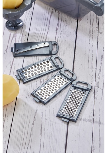 Cooker 5 Bıçaklı Hazneli Lüx Paslanmaz Çelik Rende Ckr3379-gri Dri