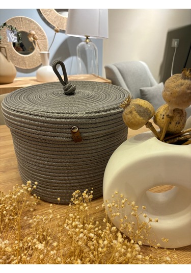 Victor Çok Amaçlı Düzenleyici Kapaklı Sepet,kapaklı Saksılık,kapaklı Organizer 26-20, Küçük Boy Gri