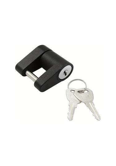 Elmpaly Siyah Ağır Çelik Çekiş Kancası Kilit 2.54 Cm Anahtarlı Traktör Römork Kilit