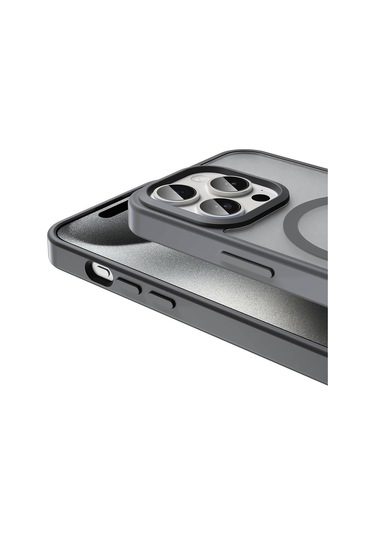 iPhone Uyumlu 15 Pro Max Kılıf Magsafe Şarj Özellikli Mat Arka Yüzey Sio Kapak-laci Lacivert Lacivert