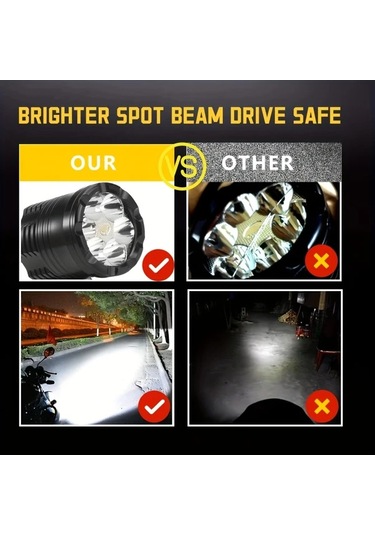 Motion003 Nlpearl 2 Adet 6 Ledli 60 Watt Motosiklet Far Sis Lambası 12v Led Moto Aksesuarları