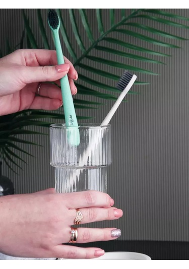 Glass Concept Diş Fırçaları İçin Cam Bardak Standı 236202950 Beyaz