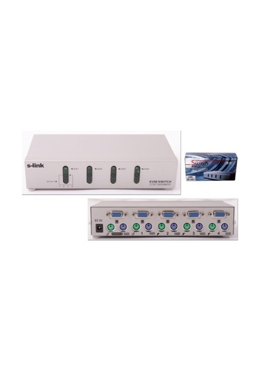 S-link SL-2041 4PC-1MN VGA+PS-2 Otomatik KVM Switch