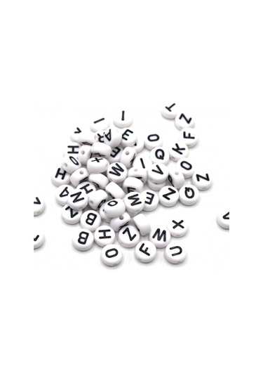 Harf Boncuk Elips Beyaz 6 Mm 250 Gr