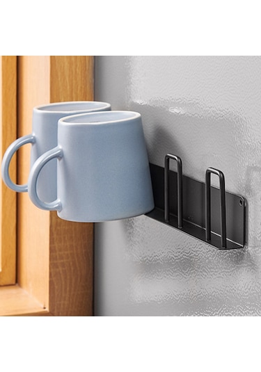 Cbtx Matkapsız 3 Kancalı Karbon Çelik Duvara Monte Bardaklık Organizatör Rafı - Beyaz