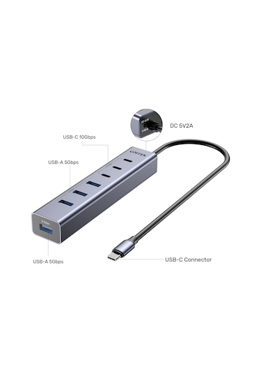 Unitek Uhub S7+ 7 Si 1 Arada Usb-c Hub H1335agy01-eu Ttkunı0010