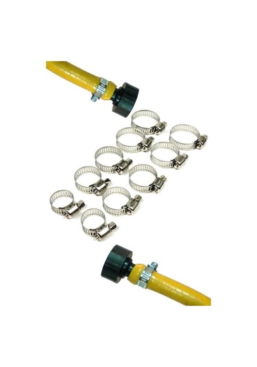 10 Parça Paslanmaz Çelik Hortum Kelepçesi Seti Farklı Ölçüler Su Yağ Hava Boru Bağlantı 1