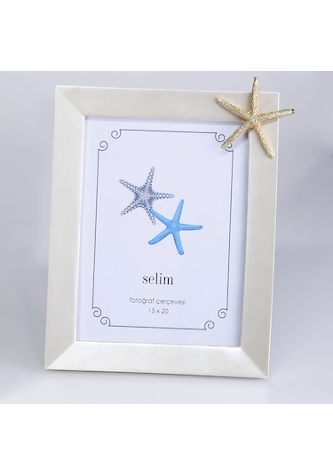 Selim 15 x 20 CM Deniz Yıldızı Çerçeve İnci Altın