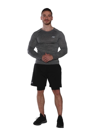 Musclecloth Pro Stretch Uzun Kollu T-Shirt Füme