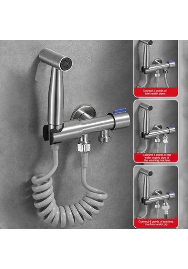 Yaozixa Ev Banyo Tuvalet Sprayer: Paslanmaz Çelik El Tipi Bidet, Yüksek Basınçlı Su Aleti, Kadın Hijyeni Ve Temizlik İçin 2m Genişletilebilir Hortumlu