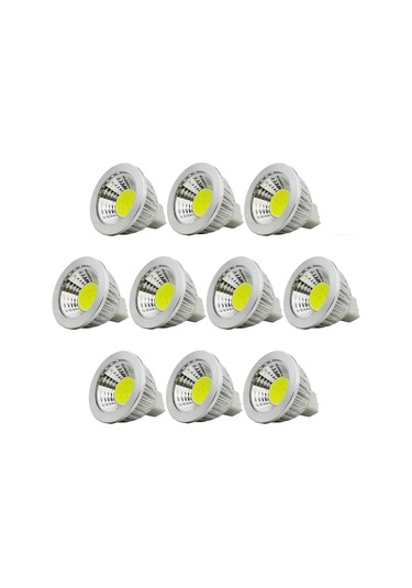 Mr16/gu5.3 Cob Led Ampul, 3w/210lm, Dc 12v, Soğuk Beyaz 6000k, 20w Halojen Ampule Eşdeğer, Ø48x50, 120 Işın Açısı, 10'lu Paket