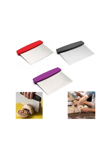 Ams Net Çelik Hamur Kesici Kazıyıcı Pasta Kek Dekorasyon Spatula Aleti Karışık