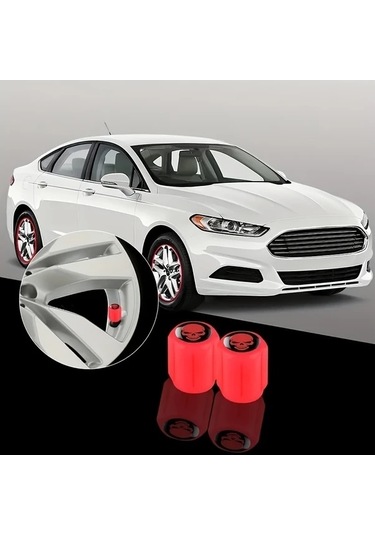 Fastbuy Turcoshop11 4'lü Turuncu Evrensel Kapak Set, Kırmızı Kafatası Desenli Premium Kılıf