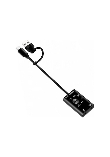 5259 7.1 3.5mm Kulaklık Mikrofon Type C Usb Ses Kartı Multii Fonk