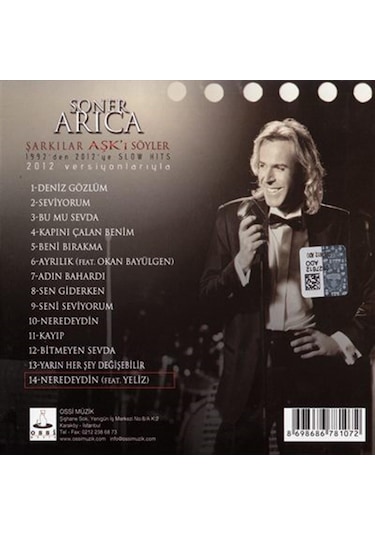 Soner Arıca Şarkılar Aşk'ı Söyler - Cd