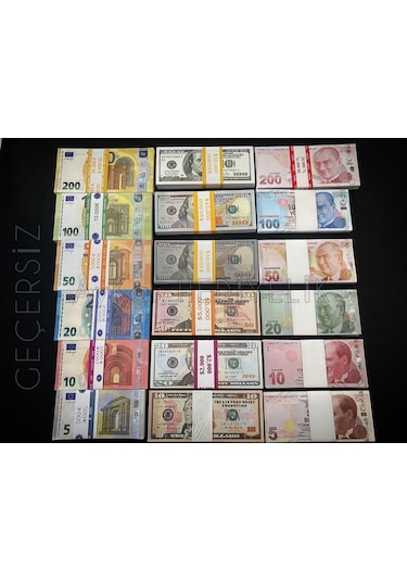 Aykar 18 Deste Karışık Euro - Dolar Ve Tl Geçersiz Paralar