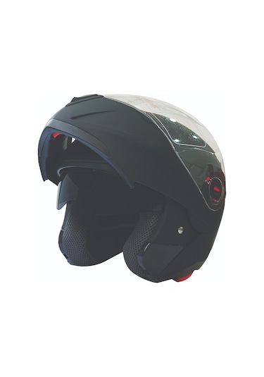 Free-M 961 Mat Siyah Güneş Vizörlü Çene Açılır Kask Modeli