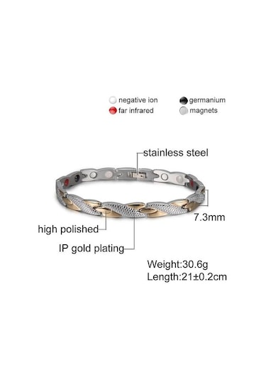 Sağlık Enerji Bilezik Erkek, Çapraz Paslanmaz Çelik, Manyetik Erkekler Altın Renk Rg Alet Kutusu Altın - Bej