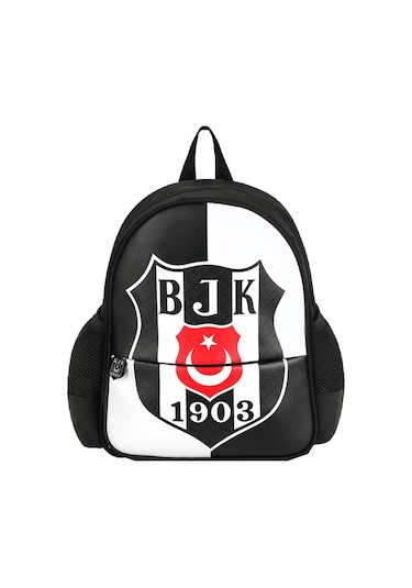Lisanslı Siyah Beyaz Orijinal Suni Deri Anaokulu Çantası Siyah