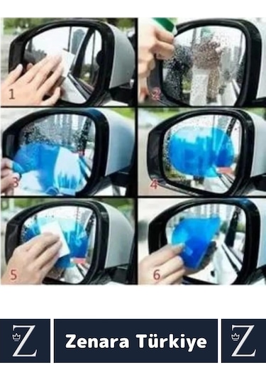 Uzun Ömürlü Sonbahar Kış Araç Görüş Koruma Montajsız Yan Ayna Yağmur Kaydırıcı Cam Film 1 Çift