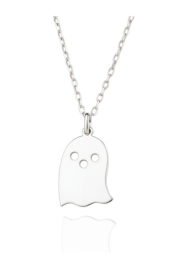 Yeni Yıl Halloween Hayalet 925 Ayar Gümüş Kolye Gümüş