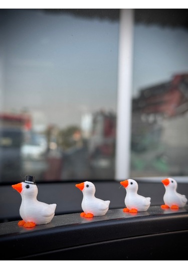 4 Parça Sevimli Kaz Ailesi Dikiz Aynası Süsü - Ayna Süsü Araba Süsü Torpido Süsü Oto Aksesuar