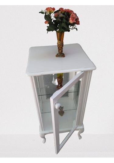 Bengimobilya Gümüşlük Kare Model 98 Cm Parlak Beyaz Boya Kayın Lükens Aslan Ay