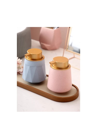 Mavi-b-seramik Sıvı Köpük Sabunluk El Yıkama Sıvısı Şampuan Duş Jeli Basın Alt Şişeleme Losyon Şişesi Banyo Aksesuarları