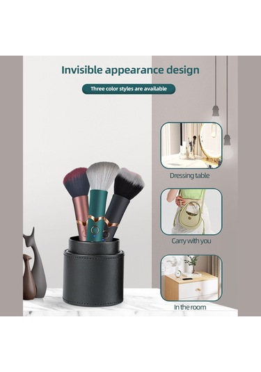 Moveevo Çift Kullanımlı Elektrikli Vibratör Masaj Aleti Makyaj Fırçası Usb Şarj 10 Hızlı Titreşim Otomatik Isıtma Dahili 150mah