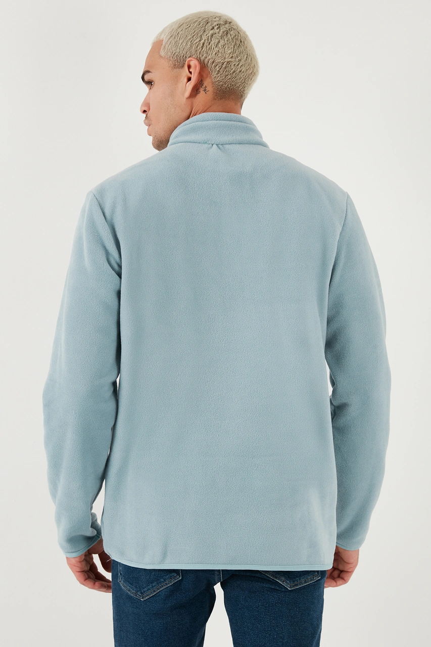 Buratti Regular Fit Anti-Pilling Tüylenme Yapmayan Dik Yaka Şardonlu 2'Li Paket Erkek Polar 5896700S2 Lacivert-Mint