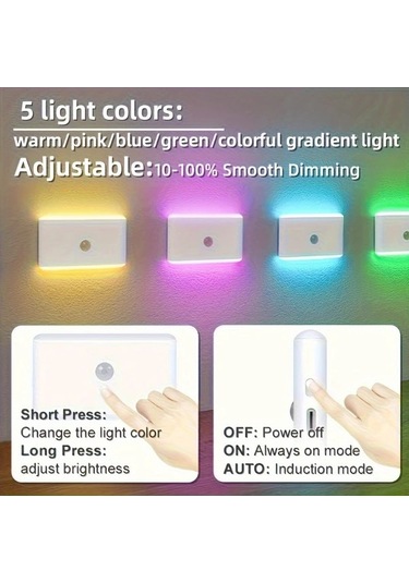 Boatshop1 1 Adet Akıllı Işık Çok Fonksiyonlu Led Hareket Sensörlü Duvara Monte Gece Lambası Ayarlanabilir Renk Değiştirir Usb Şarjlı Ve Pille Çalışır Yatak Odası Salon İçin Boatshop1 1 Adet Akıllı Işık Çok Fonksiyonlu Led Hareket Sensörlü Duvara Monte Gece Lambası Ayarlanabilir Renk Değiştirir Usb Şarjlı Ve Pille Çalışır Yatak Odası Salon İçin
