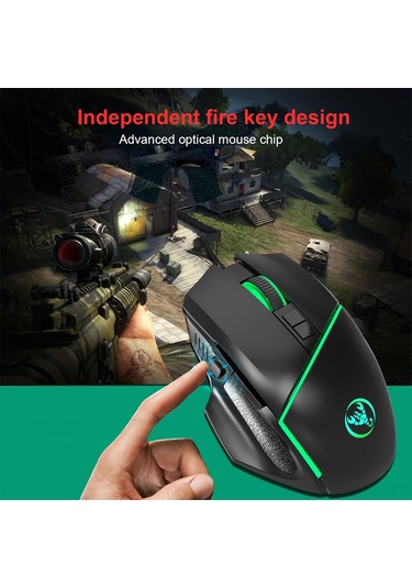 Mufunye Hxsj A876 Renkli Işık Efektli 6400 Dpı Ayarlanabilir Kablolu Oyun Faresi A876