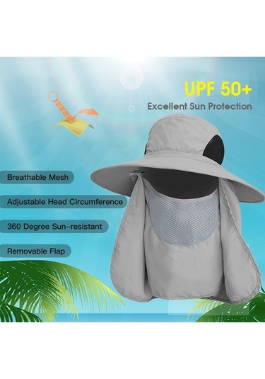 Artfulabode Yüz Yürüyüşü Ve Ve Uv Tırmanma Şapkası Şapkası Mekan Koruma Kapağı Kadınlar İle İçin Güneş Gri Flabı Erkekler Dış Dağ Boyun Balıkçılık Bahçecilik Qf Gri
