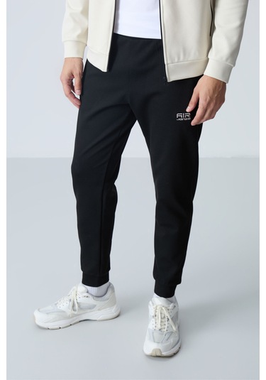 Tommy Life Hugo Bej - Siyah Jogger Erkek Eşofman Takım - 85198 Siyah - Krem Krem - Siyah