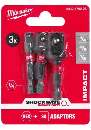 Milwaukee Hex Lokma Adaptor Seti 3 Prç 1/4-3/8-1/2