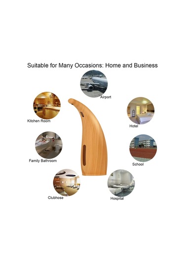 Xiaaokeji Otomatik Sensörlü Sabunluk Temassız Sıvı El Sabunu Dispenseri B Açık Ahşap Deseni